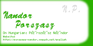 nandor porszasz business card